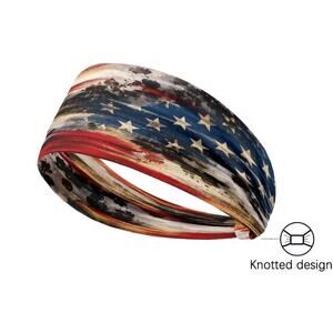 Vintage Distressed American Flag Pattern Hair Tie 1PC Red White Blue USA 250 New